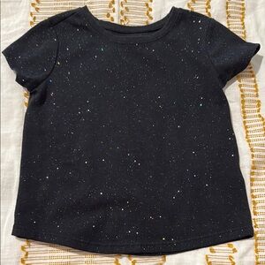 Garanimals Black Short Sleeve Tee with Galaxy Speckle Design